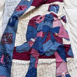 Patchwork printed baby blanket fleece floral 33"x40"